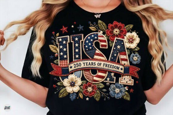 Celebrate 250 Years with the Patchwork USA Floral PNG