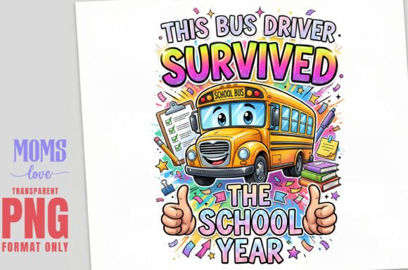 Celebrate the School Year with This Bus Driver Survived PNG Sublimation Design