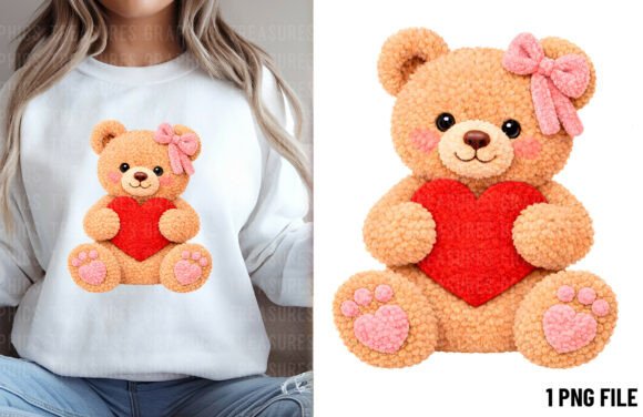 Charming Teddy Bear PNG Clipart for Valentine's Projects