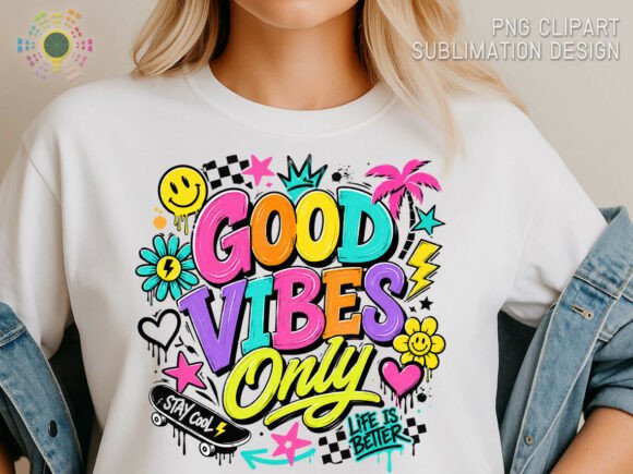 Good Vibes Only PNG: Summer Graffiti for Bold Projects
