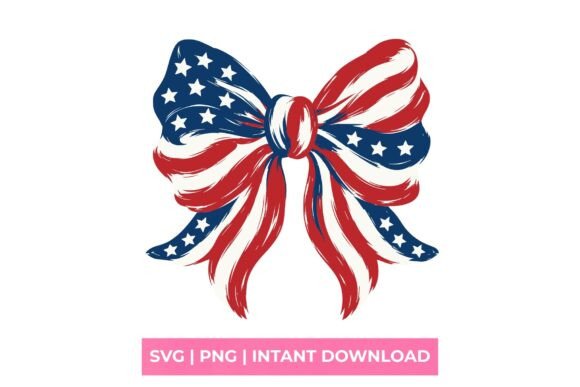 Patriotic American Flag Coquette Bow SVG: A Creative Asset
