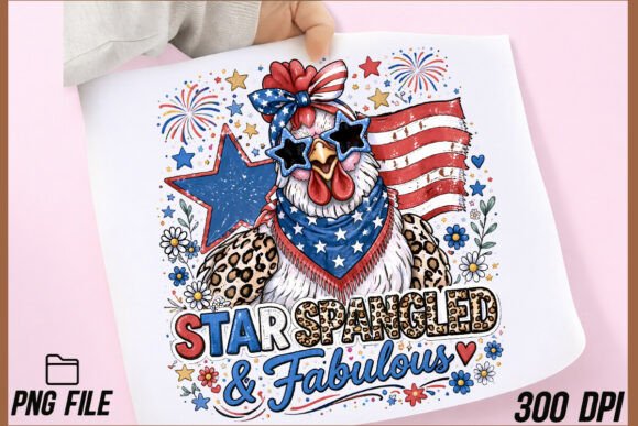 Retro Patriotic Chicken 4th July Png: A Design Asset with Charm