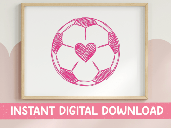 Soccer Ball Heart SVG PNG Pink: A Design Asset That Scores Big