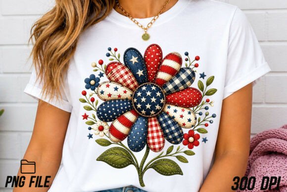 Stitching Together a Patriotic Aesthetic with a Patchwork Floral PNG