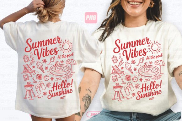 Summer Beach Doodles PNG Sublimation: Infuse Your Projects with Sunny Charm