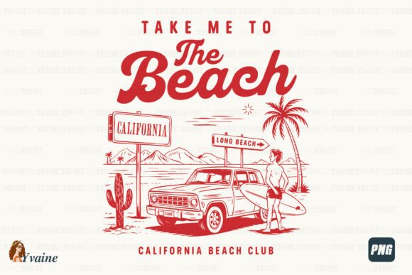 Summer California Beach Surf Club PNG