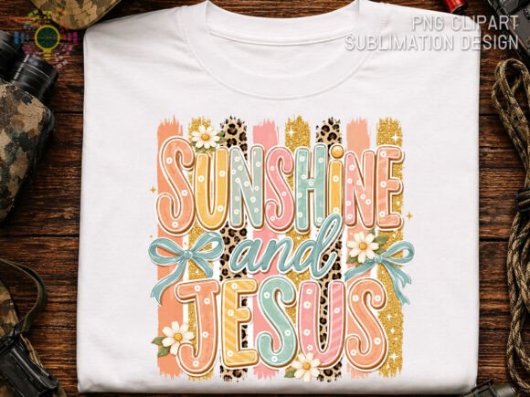 Sunshine and Jesus Glitter Brushstroke: A Retro Faith Design for Modern Makers