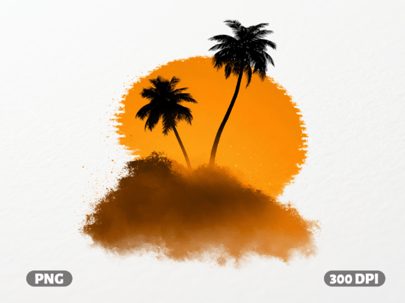 Tropical Palm Tree Sunset PNG: Capture Island Vibes