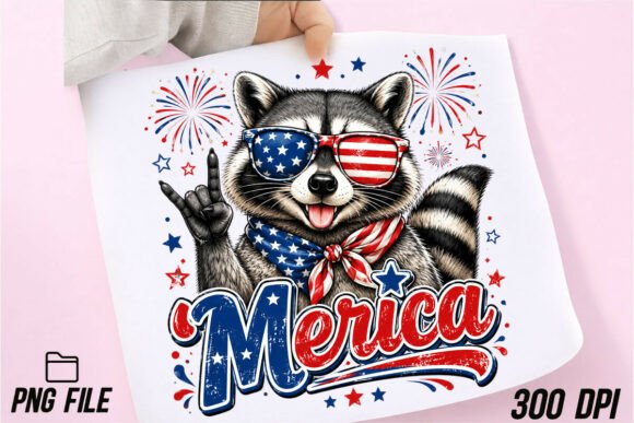 Unleash Your Creativity with the 'Merica Raccoon Patriotic PNG