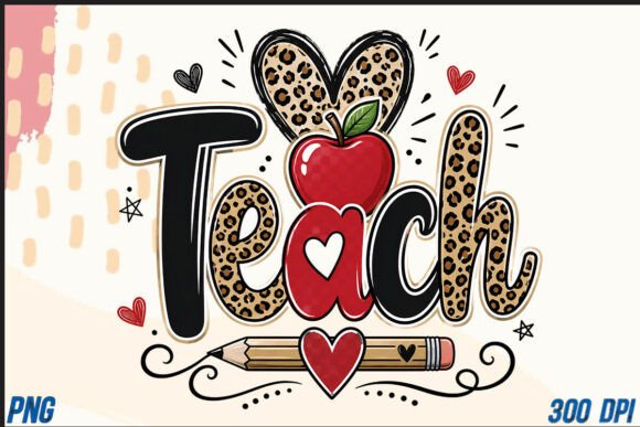 Unleashing Wild Energy: The Teach Leopard Heart Apple School PNG