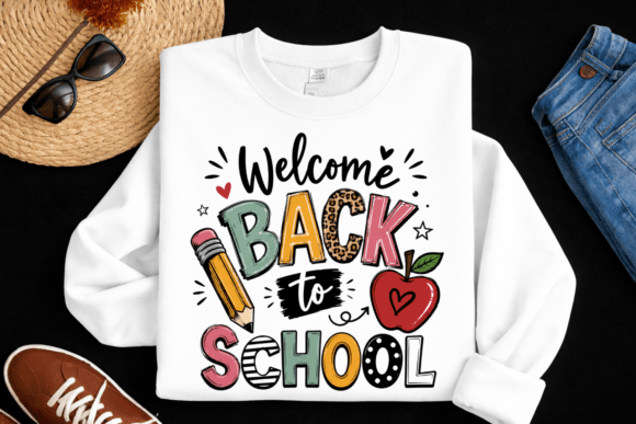 Welcome Back to School PNG: A Modern Retro Design Asset